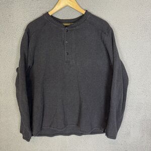 REI Co-op Shirt Mens XL Grey Long Sleeve Henley Crew‎ Neck Buttons Thermal